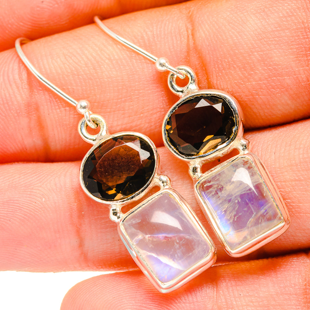 Rainbow Moonstone Earrings handcrafted by Ana Silver Co - EARR419639