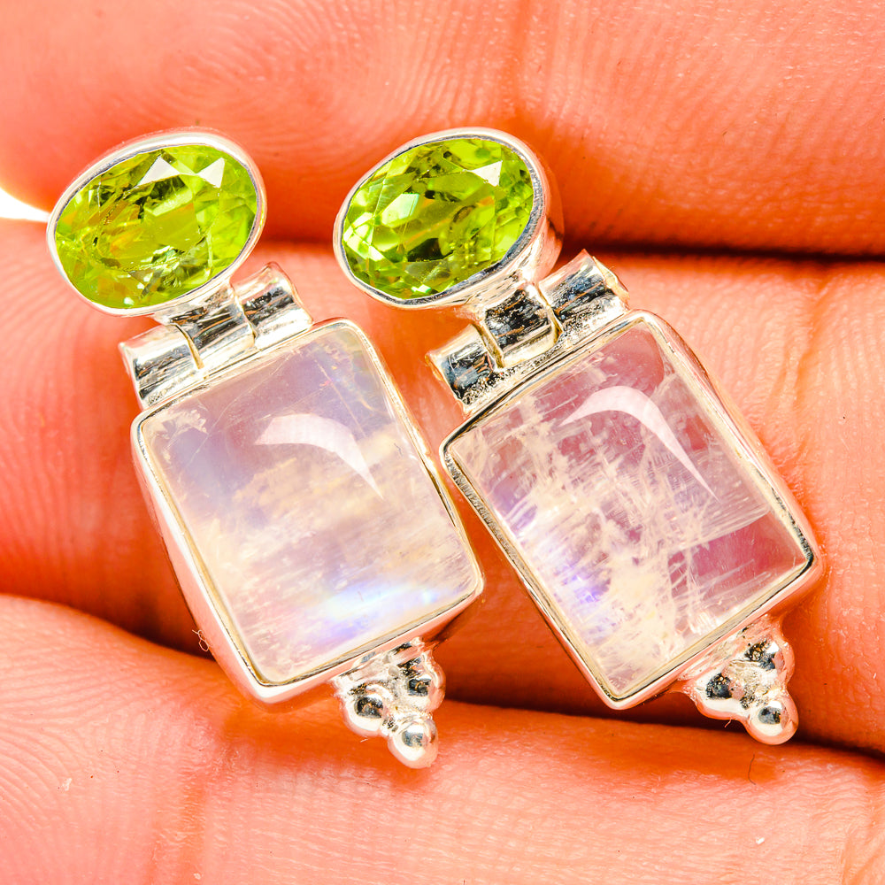 Rainbow Moonstone Earrings handcrafted by Ana Silver Co - EARR419640