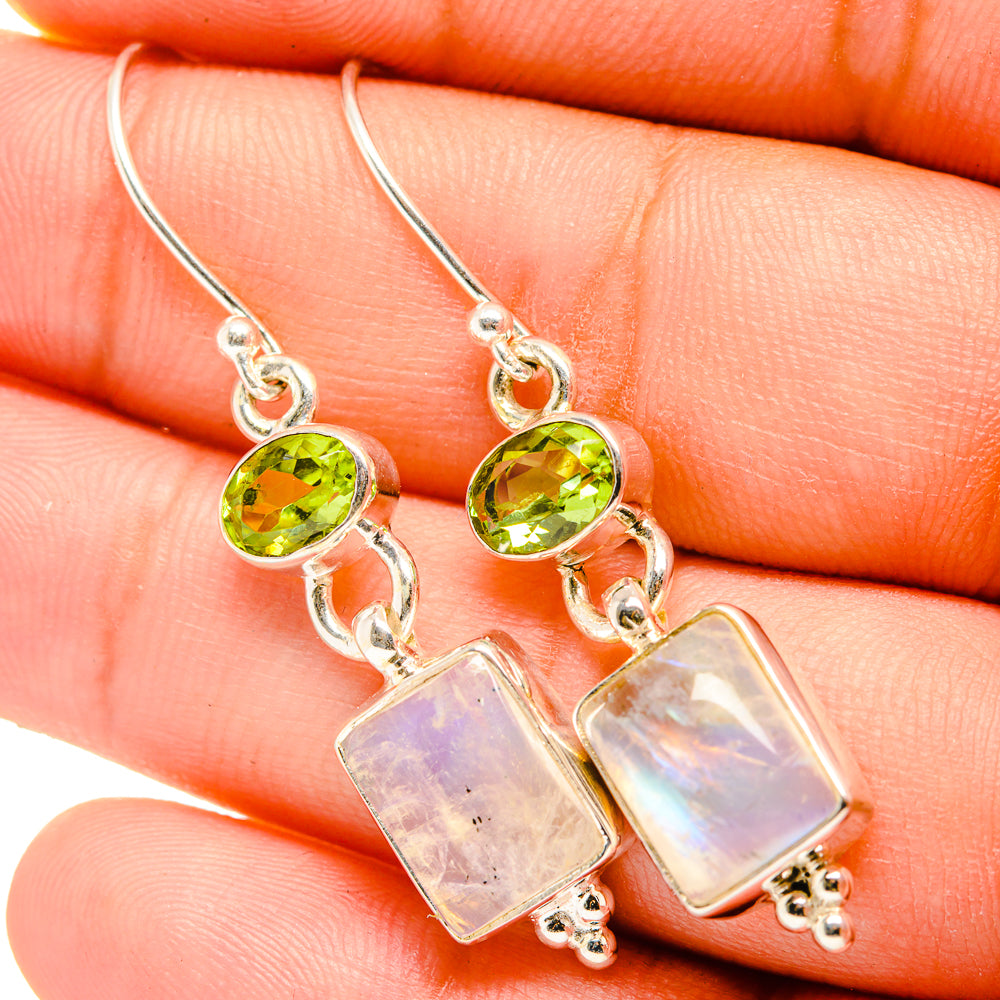 Rainbow Moonstone Earrings handcrafted by Ana Silver Co - EARR419642