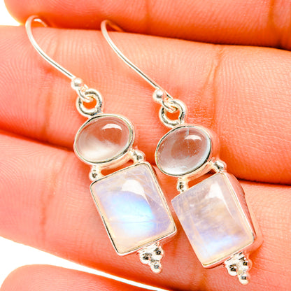 Rainbow Moonstone Earrings handcrafted by Ana Silver Co - EARR419658