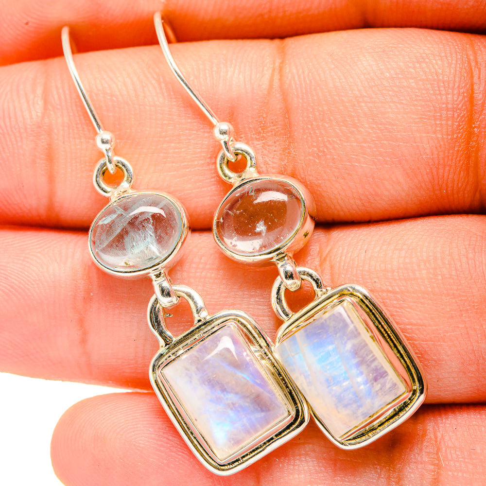 Rainbow Moonstone Earrings handcrafted by Ana Silver Co - EARR419662