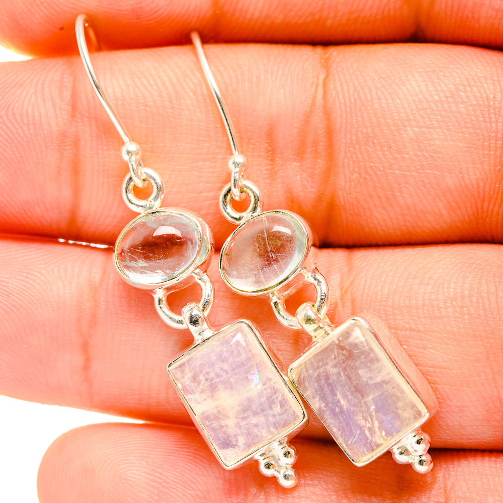 Rainbow Moonstone Earrings handcrafted by Ana Silver Co - EARR419669