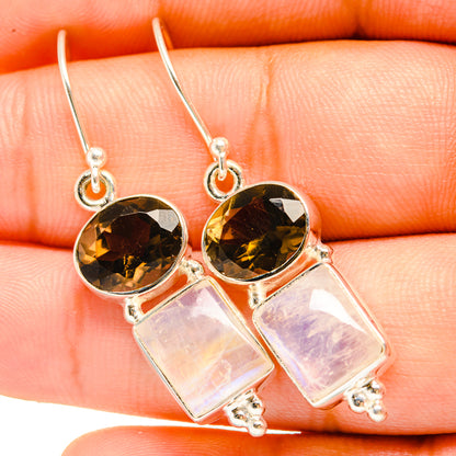 Rainbow Moonstone Earrings handcrafted by Ana Silver Co - EARR419672