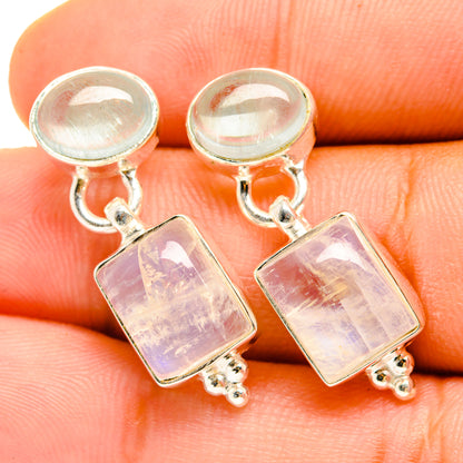 Rainbow Moonstone Earrings handcrafted by Ana Silver Co - EARR419675