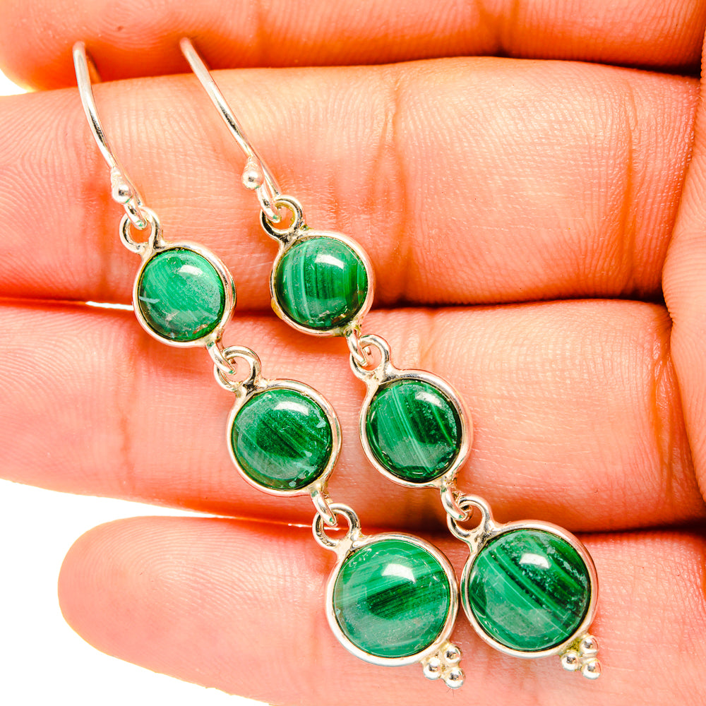 Malachite Earrings handcrafted by Ana Silver Co - EARR419688