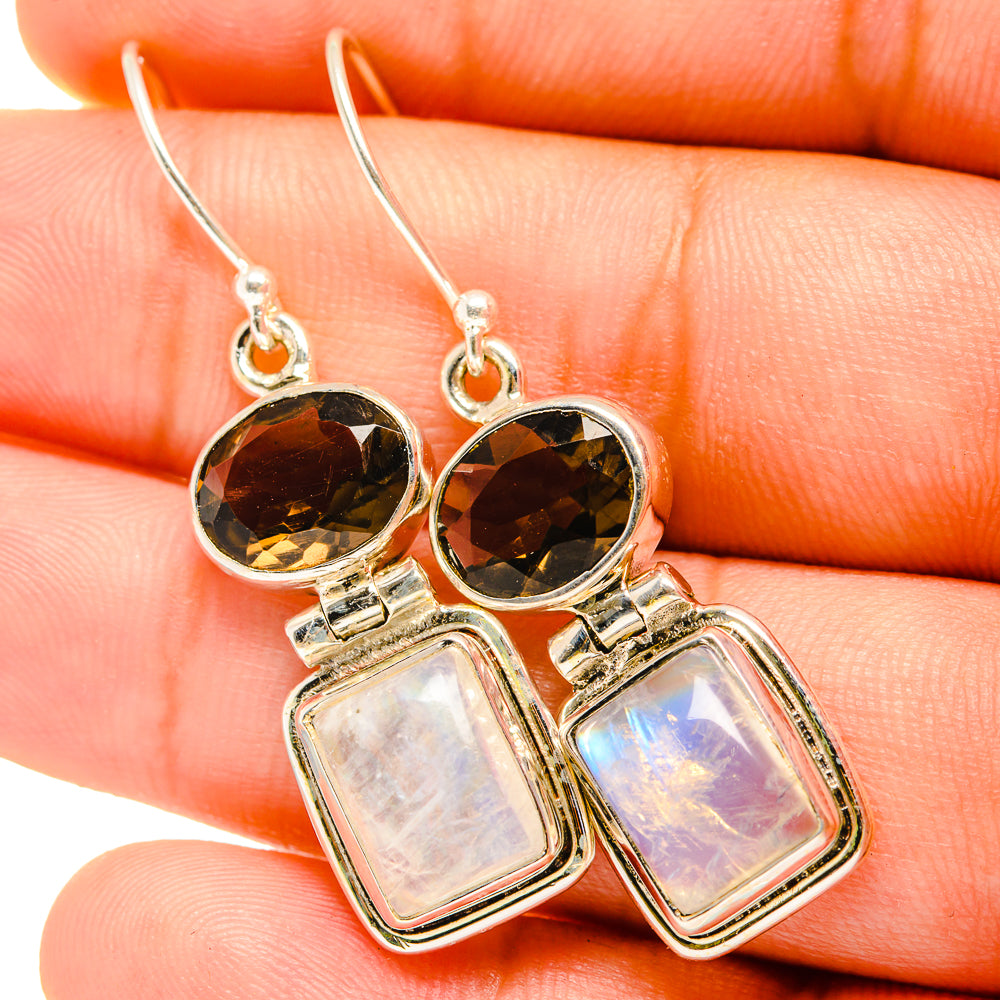 Rainbow Moonstone Earrings handcrafted by Ana Silver Co - EARR419690