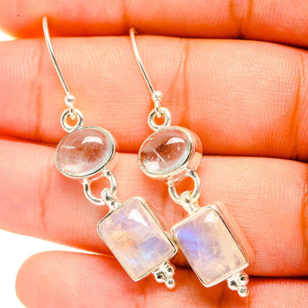 Rainbow Moonstone Earrings handcrafted by Ana Silver Co - EARR419698