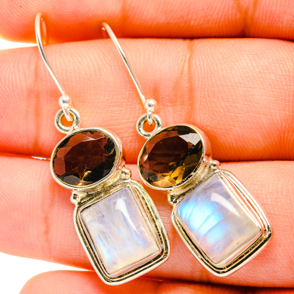 Rainbow Moonstone Earrings handcrafted by Ana Silver Co - EARR419703