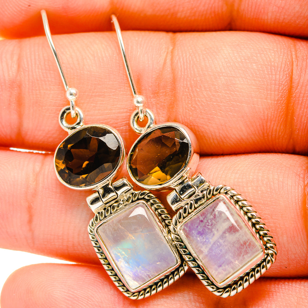 Rainbow Moonstone Earrings handcrafted by Ana Silver Co - EARR419712