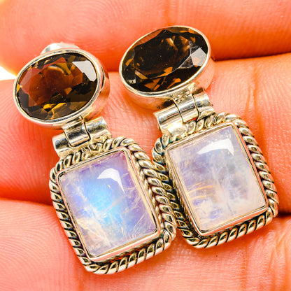 Rainbow Moonstone Earrings handcrafted by Ana Silver Co - EARR419714