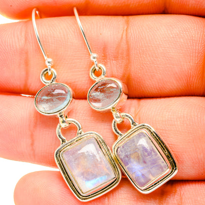 Rainbow Moonstone Earrings handcrafted by Ana Silver Co - EARR419718