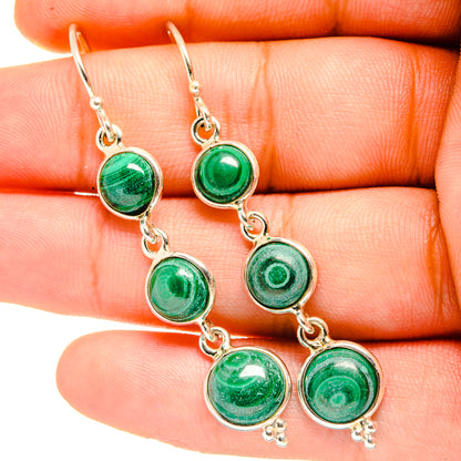 Malachite Earrings handcrafted by Ana Silver Co - EARR419739