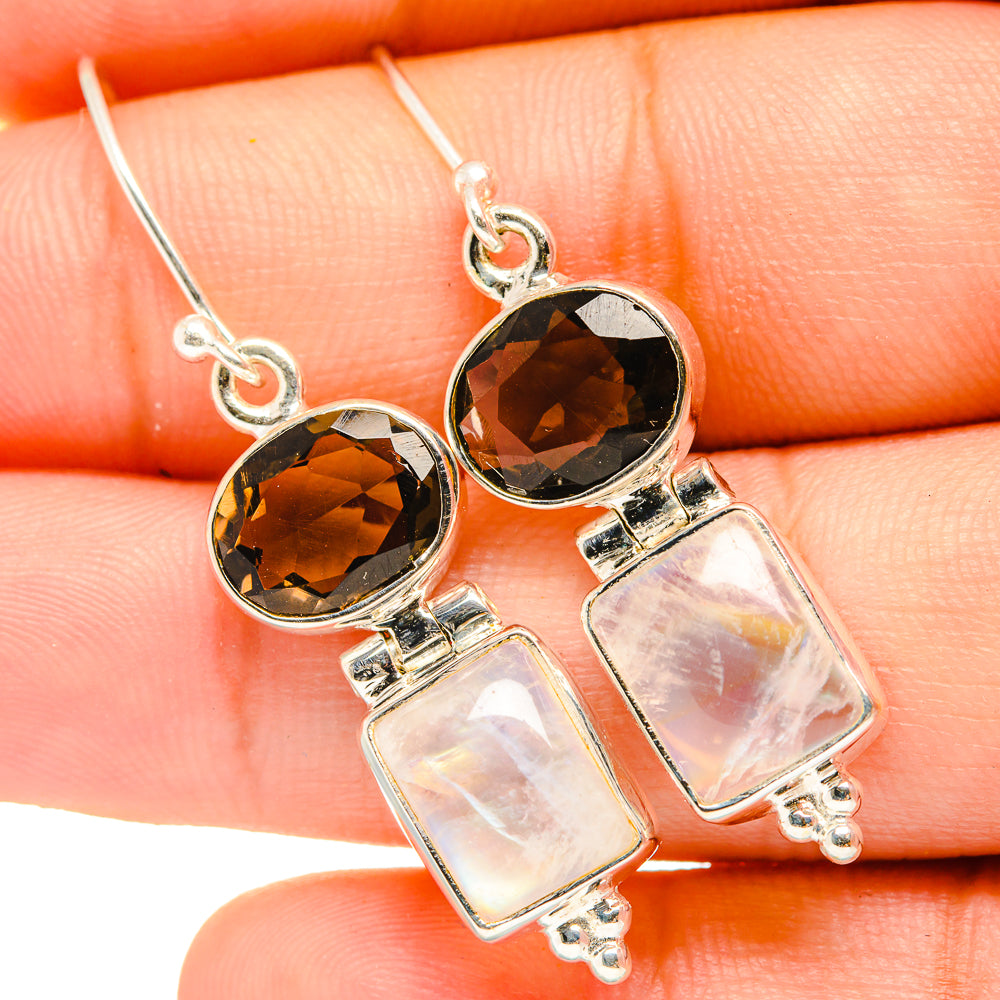 Rainbow Moonstone Earrings handcrafted by Ana Silver Co - EARR419747
