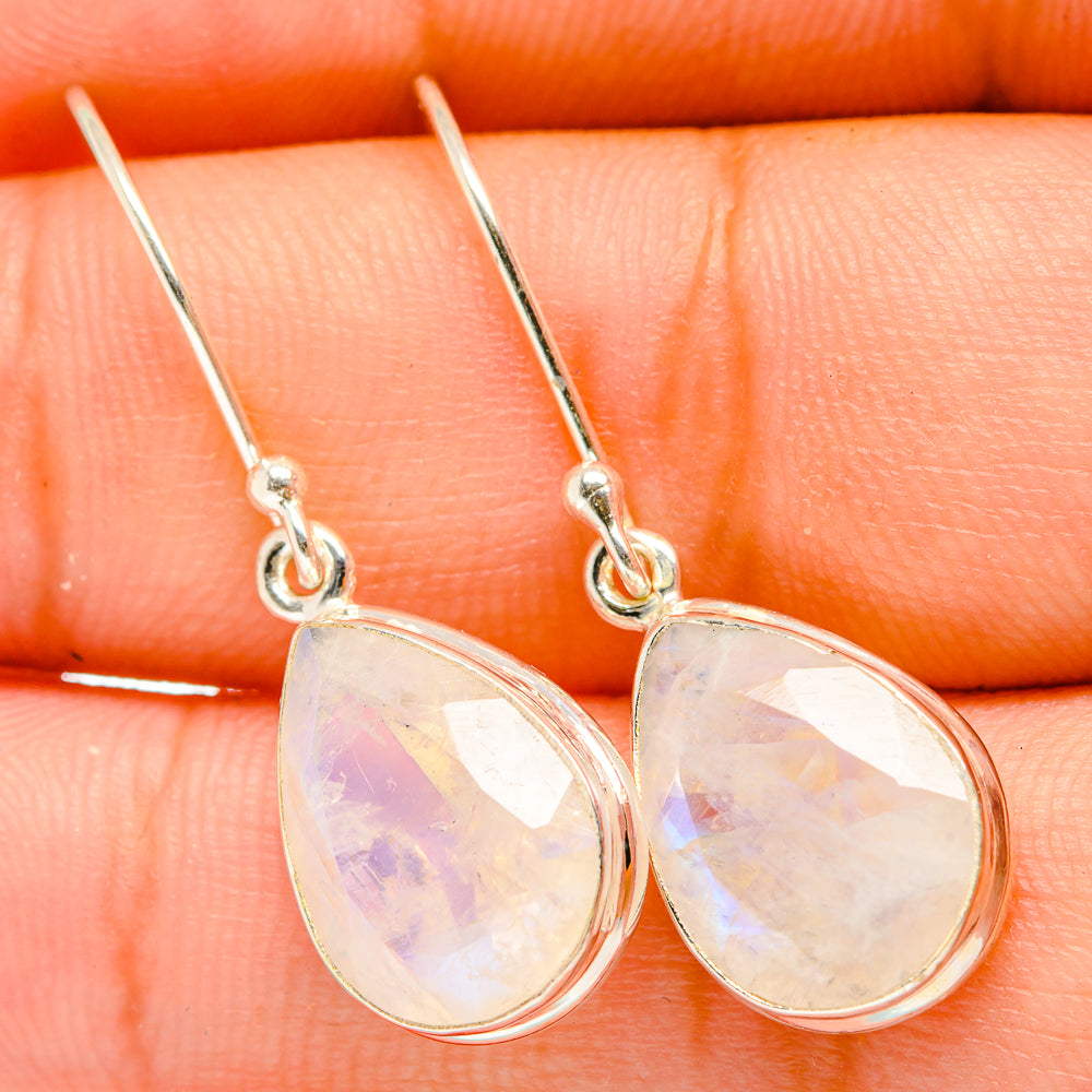 Rainbow Moonstone Earrings handcrafted by Ana Silver Co - EARR419750