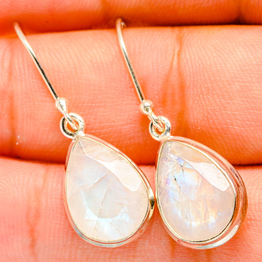 Rainbow Moonstone Earrings handcrafted by Ana Silver Co - EARR419756