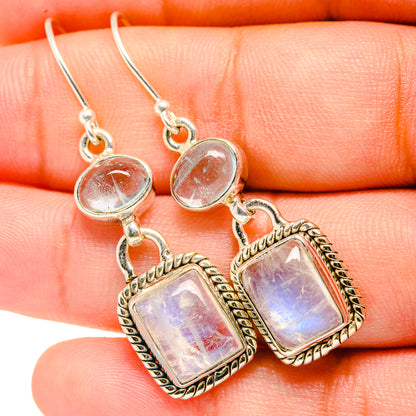 Rainbow Moonstone Earrings handcrafted by Ana Silver Co - EARR419768
