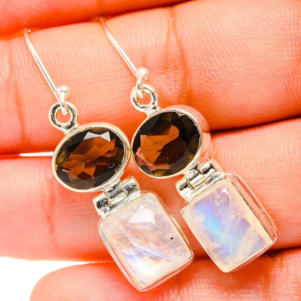 Rainbow Moonstone Earrings handcrafted by Ana Silver Co - EARR419770