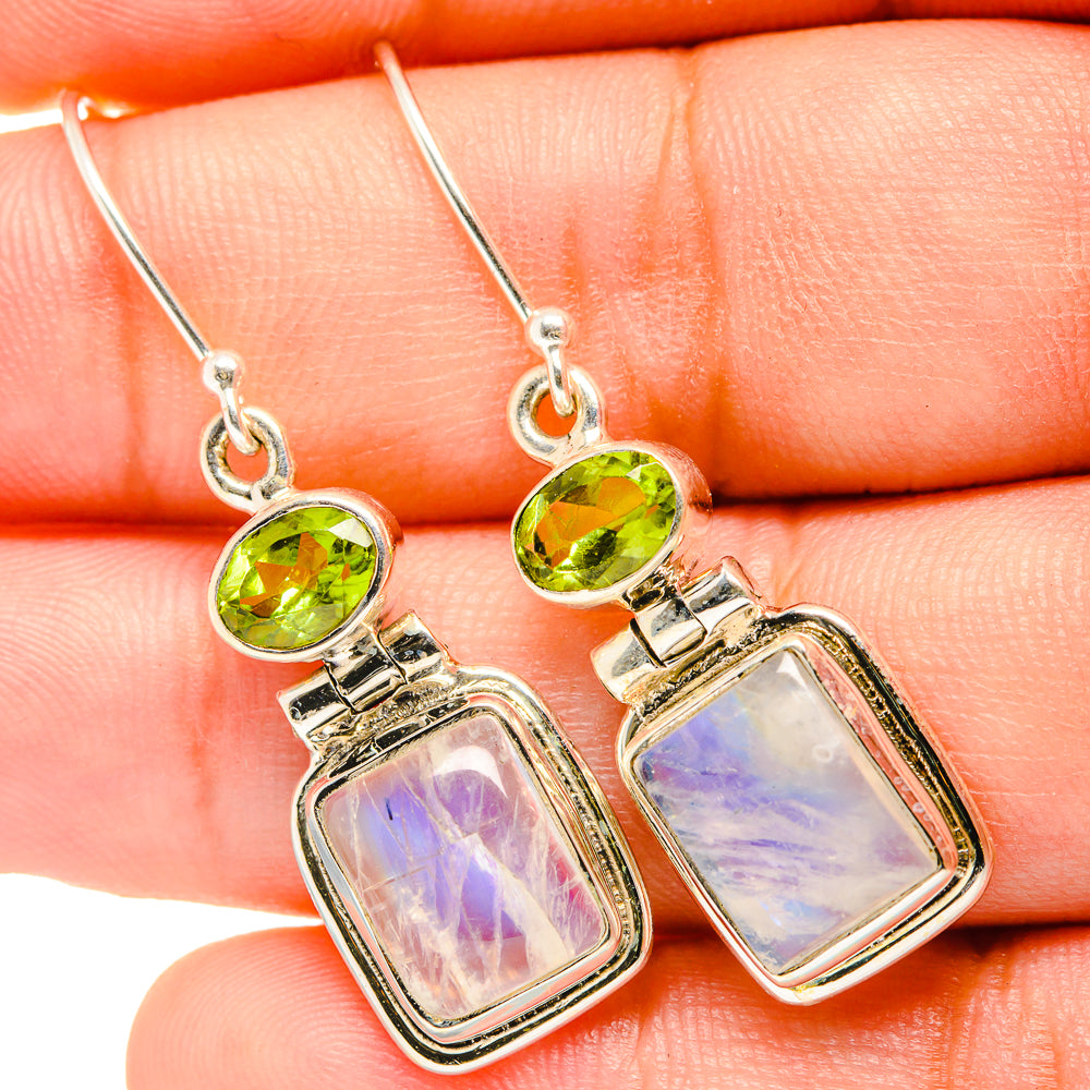 Rainbow Moonstone Earrings handcrafted by Ana Silver Co - EARR419773