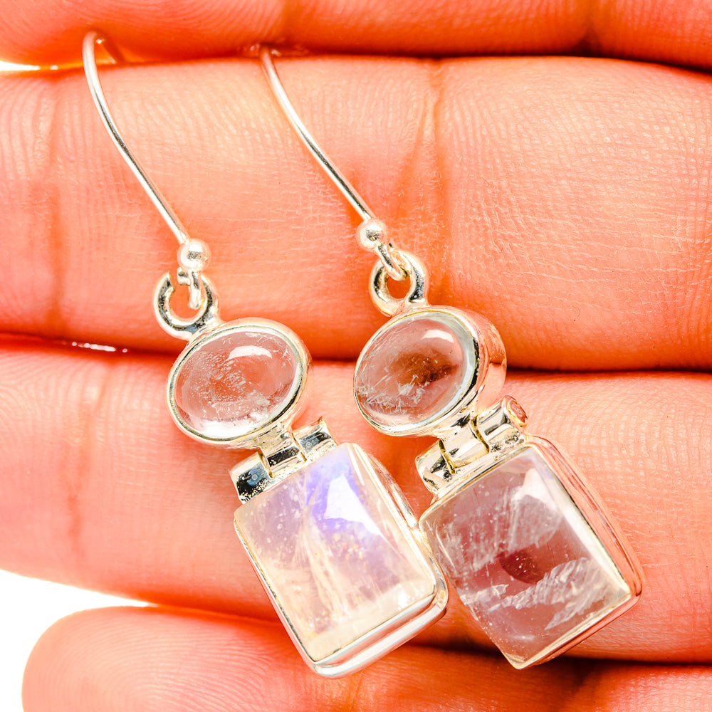 Rainbow Moonstone Earrings handcrafted by Ana Silver Co - EARR419777