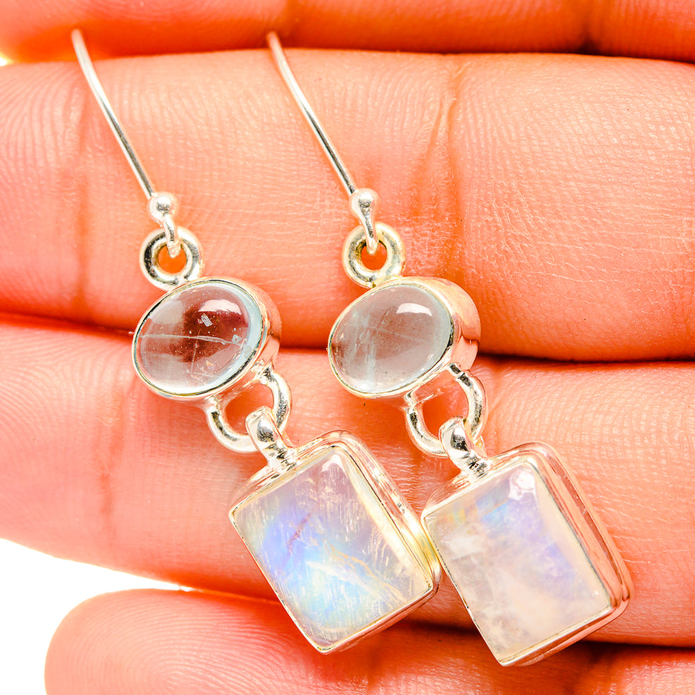 Rainbow Moonstone Earrings handcrafted by Ana Silver Co - EARR419781