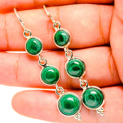 Malachite Earrings handcrafted by Ana Silver Co - EARR419784