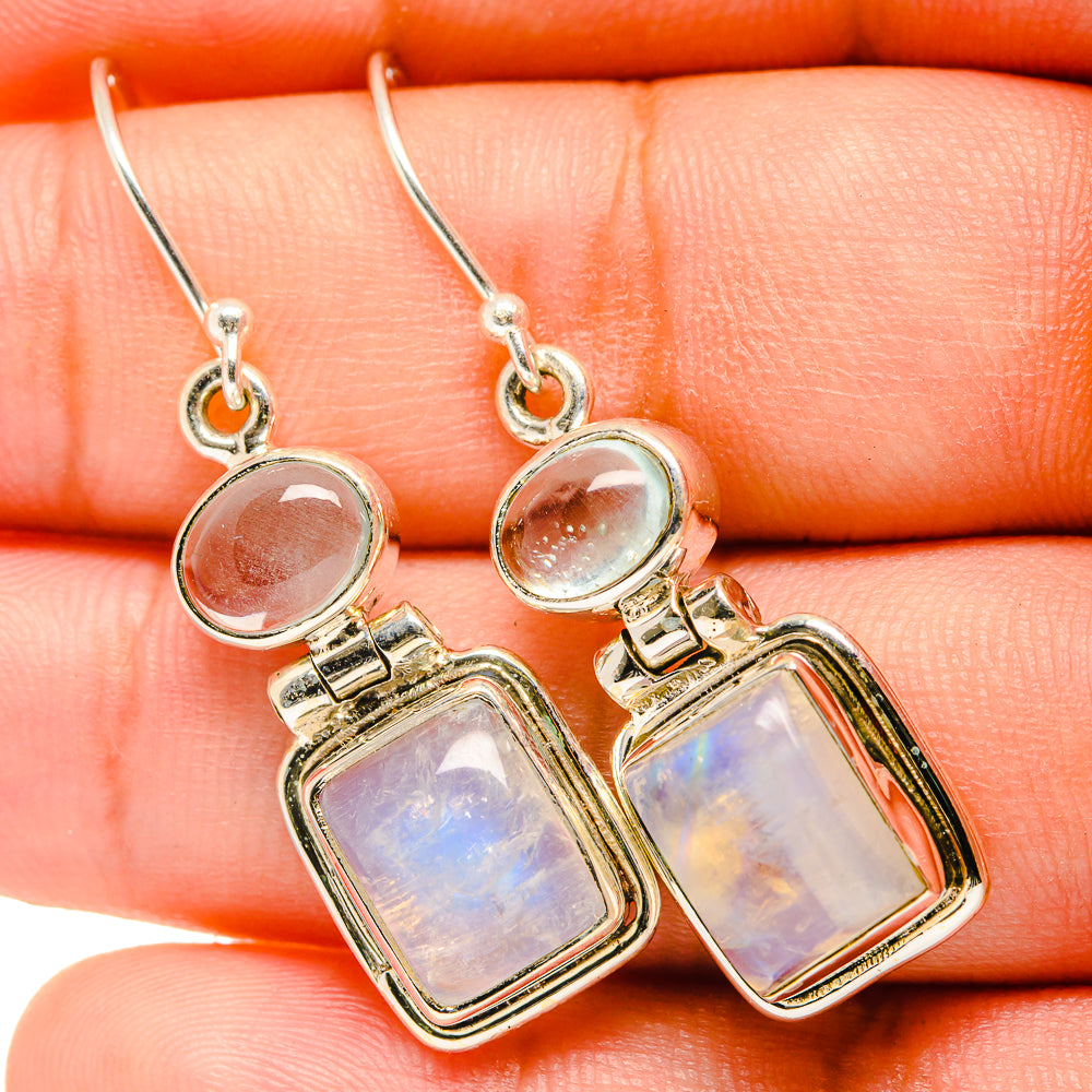 Rainbow Moonstone Earrings handcrafted by Ana Silver Co - EARR419785