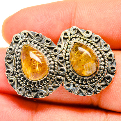 Rutilated Quartz Earrings handcrafted by Ana Silver Co - EARR419791