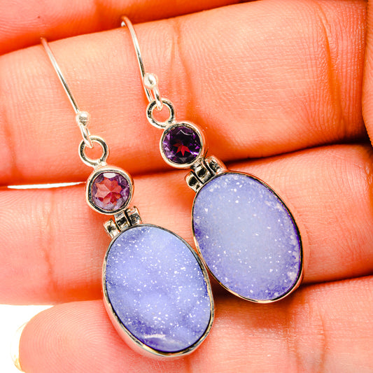 Purple Druzy Earrings handcrafted by Ana Silver Co - EARR419793