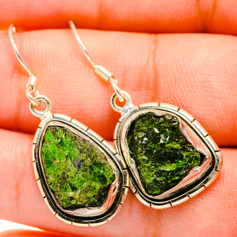 Chrome Diopside Earrings handcrafted by Ana Silver Co - EARR419800