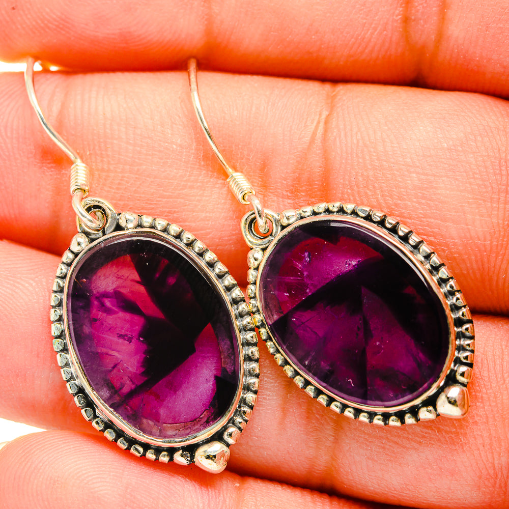 Chevron Amethyst Earrings handcrafted by Ana Silver Co - EARR419801