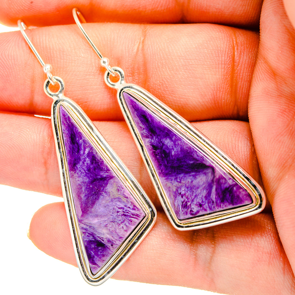 Charoite Earrings handcrafted by Ana Silver Co - EARR419810