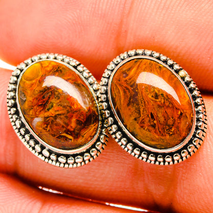 Golden Pietersite Earrings handcrafted by Ana Silver Co - EARR419821