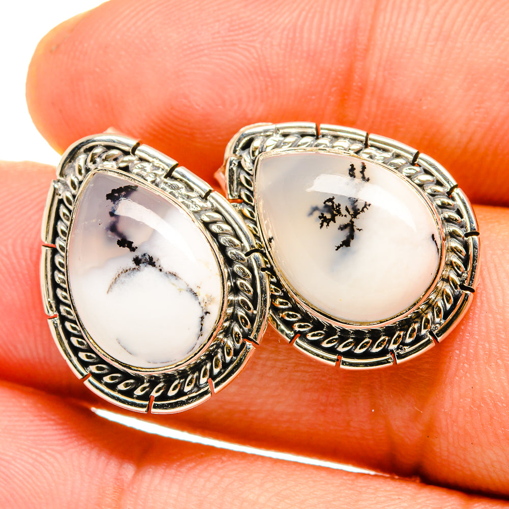 Dendritic Opal Earrings handcrafted by Ana Silver Co - EARR419823