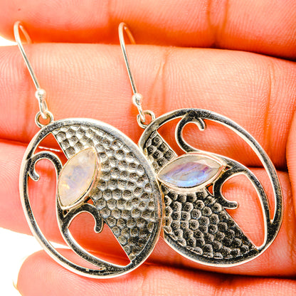 Rainbow Moonstone Earrings handcrafted by Ana Silver Co - EARR419824