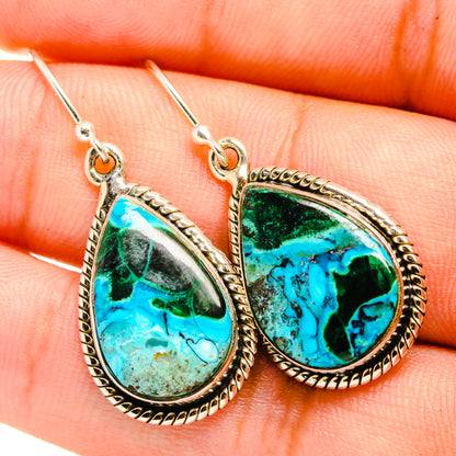 Malachite In Chrysocolla Earrings handcrafted by Ana Silver Co - EARR419836