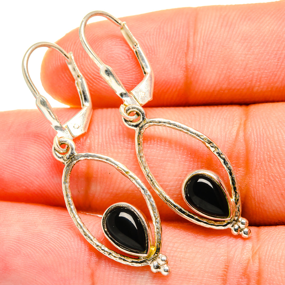Black Onyx Earrings handcrafted by Ana Silver Co - EARR419841
