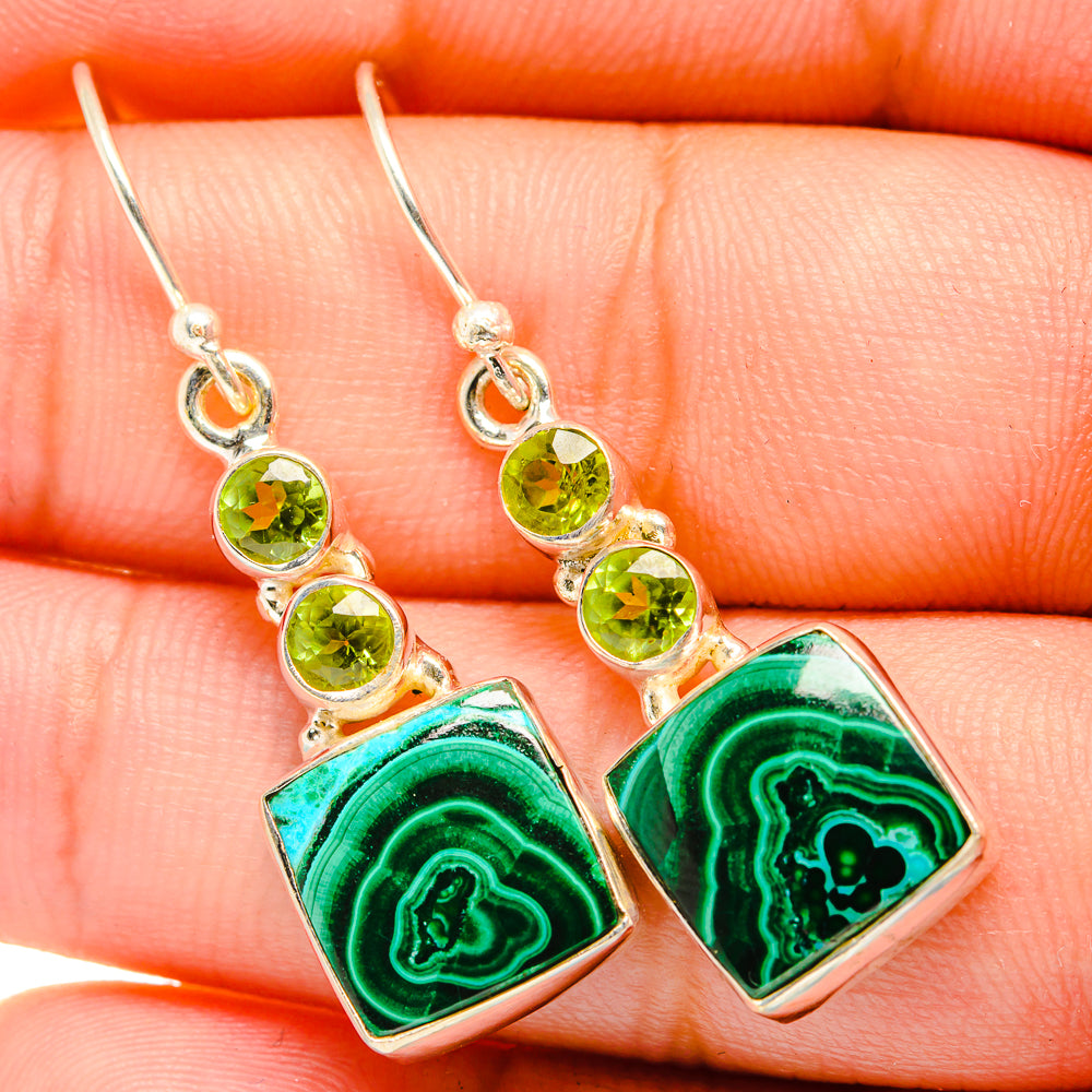 Malachite Earrings handcrafted by Ana Silver Co - EARR419843