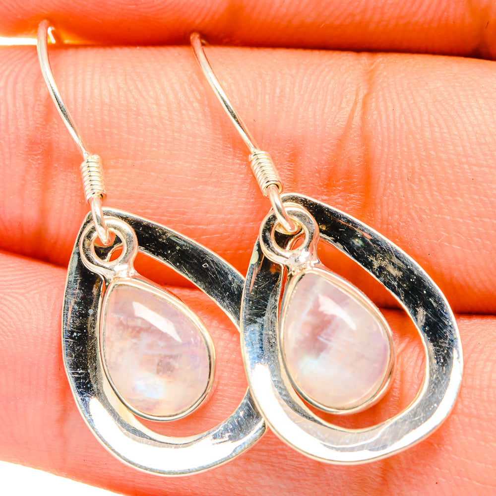 Rainbow Moonstone Earrings handcrafted by Ana Silver Co - EARR419850