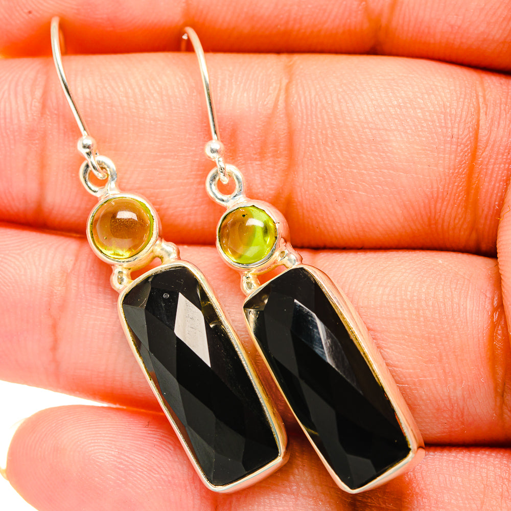 Black Onyx Earrings handcrafted by Ana Silver Co - EARR419855