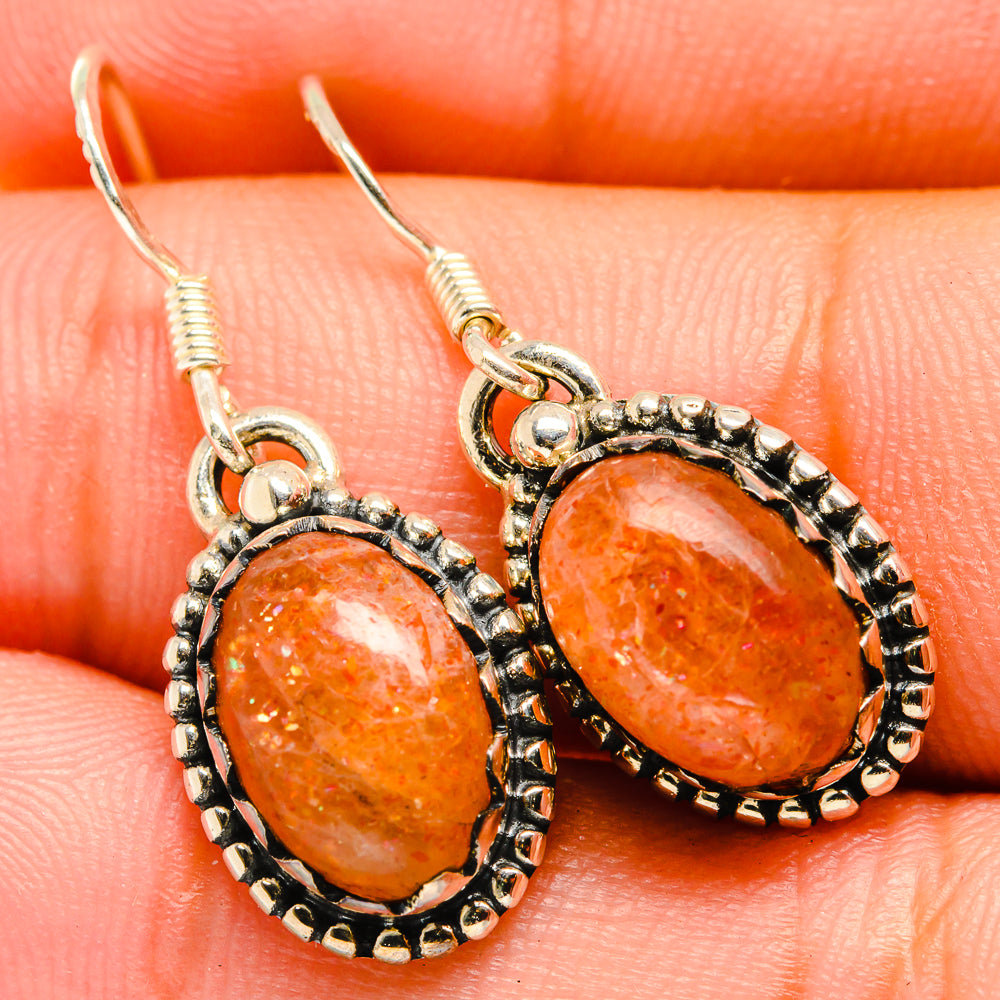 Sunstone Earrings handcrafted by Ana Silver Co - EARR419864