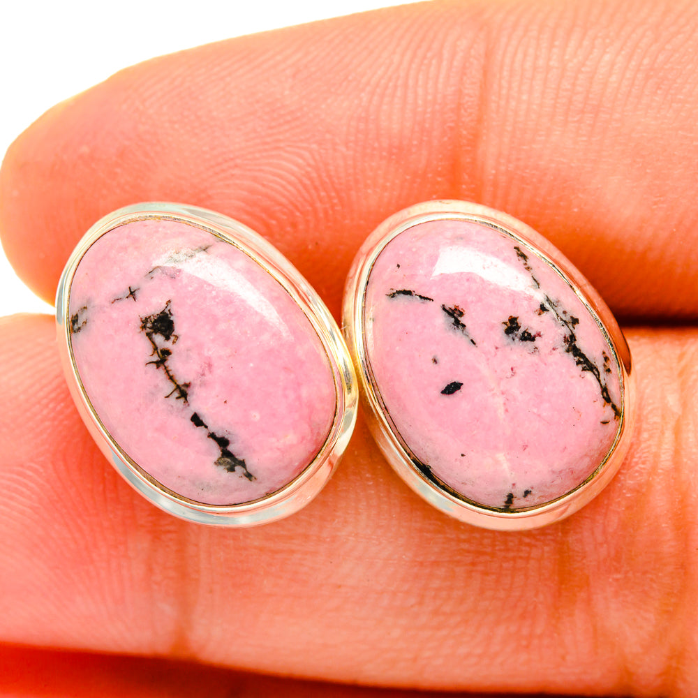 Rhodonite Earrings handcrafted by Ana Silver Co - EARR419871