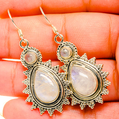 Rainbow Moonstone Earrings handcrafted by Ana Silver Co - EARR419875