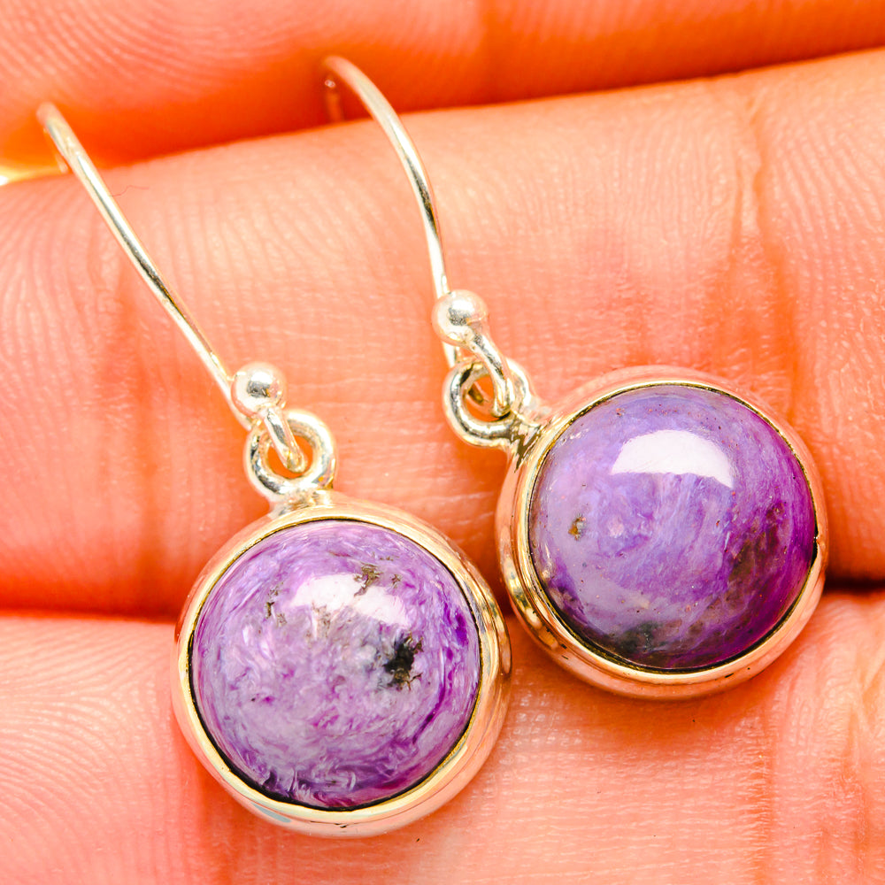 Charoite Earrings handcrafted by Ana Silver Co - EARR419876