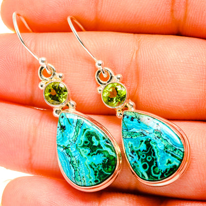 Malachite In Chrysocolla Earrings handcrafted by Ana Silver Co - EARR419878