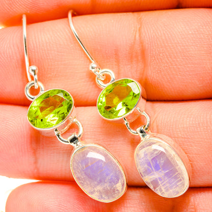Rainbow Moonstone Earrings handcrafted by Ana Silver Co - EARR419884