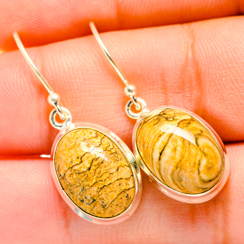 Picture Jasper Earrings handcrafted by Ana Silver Co - EARR419885