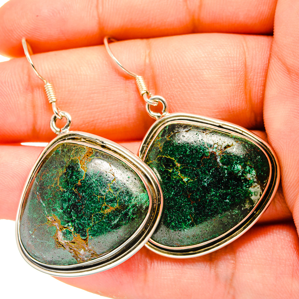 Chrysocolla Earrings handcrafted by Ana Silver Co - EARR419888