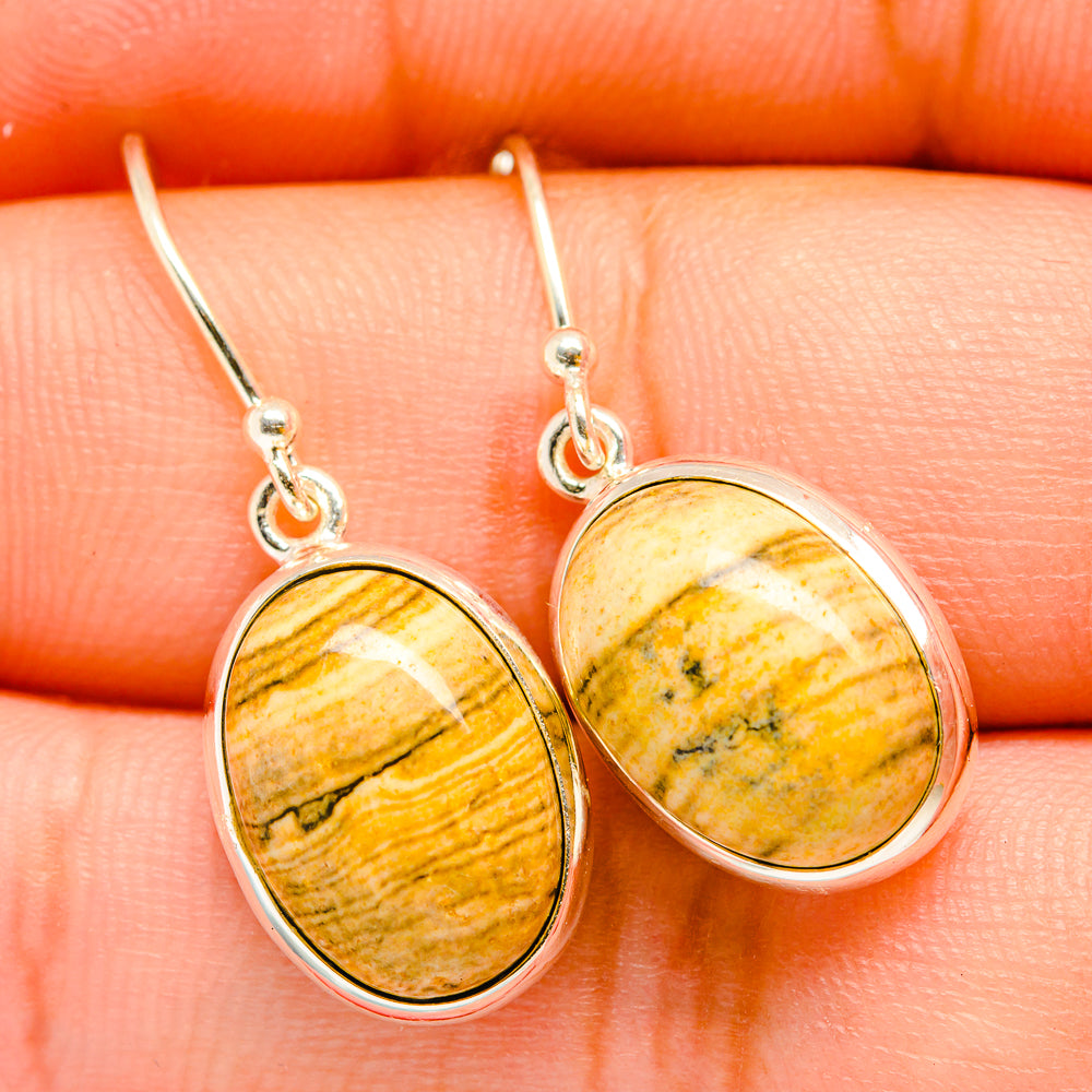 Picture Jasper Earrings handcrafted by Ana Silver Co - EARR419891