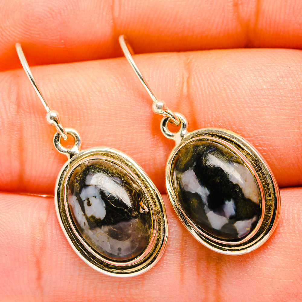Gabbro Stone Earrings handcrafted by Ana Silver Co - EARR419894