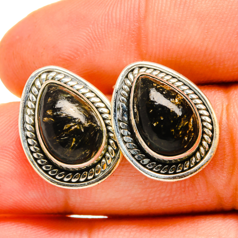 Golden Seraphinite Earrings handcrafted by Ana Silver Co - EARR419896